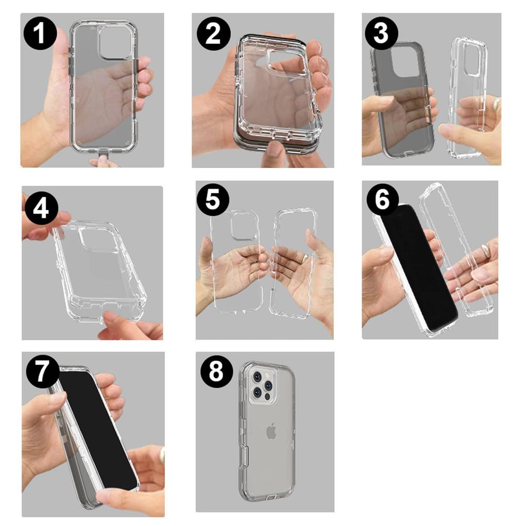 Transparent Shockproof Case For iPhone 17/16/ 15/ 14/ 13 Series Cover Compatible With MagSafe, Triple Layer Magnetic Charging, Drop-Proof Phone Case