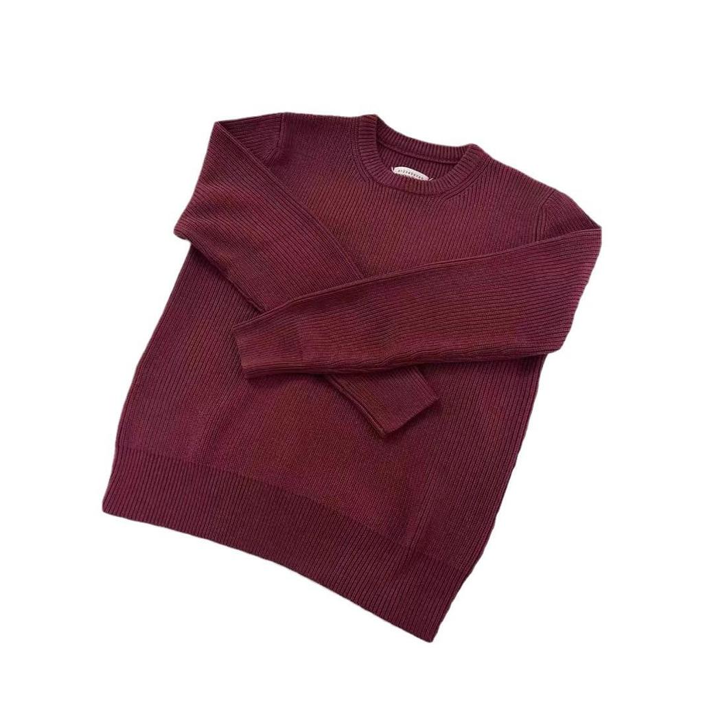 Ma Jia Four-Corner Pullover Sweater - Round Neck, Loose Fit, Long Sleeve