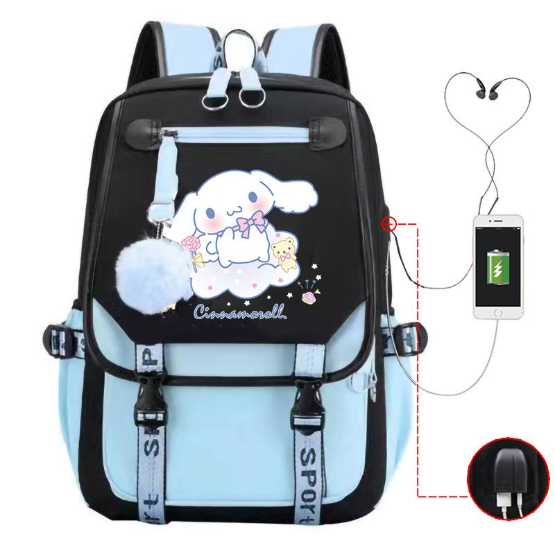 Pies z Dużymi Uszami Plecak Szkolny Męski i Damski Plecak dla Ucznia Szkoły Średniej Gimnazjum Styl College'owy Pasek do Plecaka Plecak Wielofunkcyjny USB