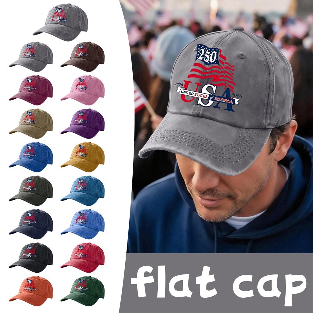 Men's and Women's Matching American 250th Anniversary Anniversary Embroidered Vintage Washed Baseball Cap