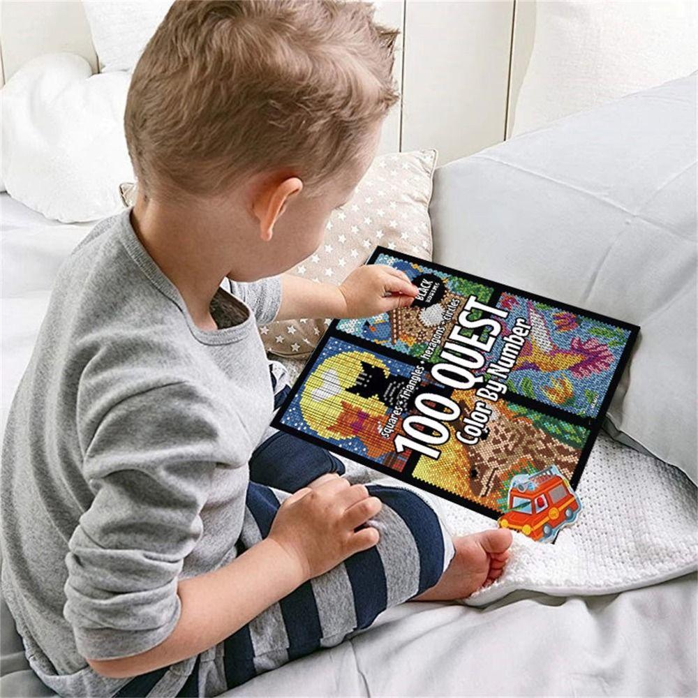 Cartoon Paint By Numbers Paper Drawing Learning Book Gifts Filling Color Book Set  Adults and Kids