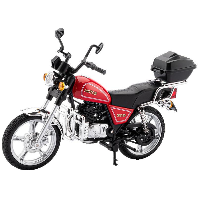 1:12 Gn125 Motorrad Legierung Druckgussmodell Ton und Licht Kinderspielzeugauto Ornamente Trendige Dekoration Mit Freund