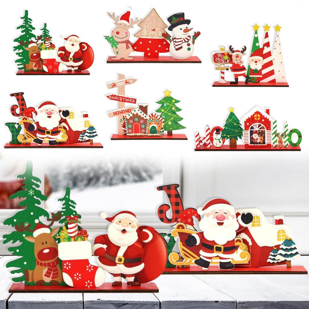 Christmas Decorations Santa Letters Wooden Ornaments Creative Desktop Layout Props
