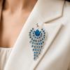 Crystal Peacock Rhinestone Brooch Exquisite Chest Flower Pin Peacock Badge Pin  For Suits
