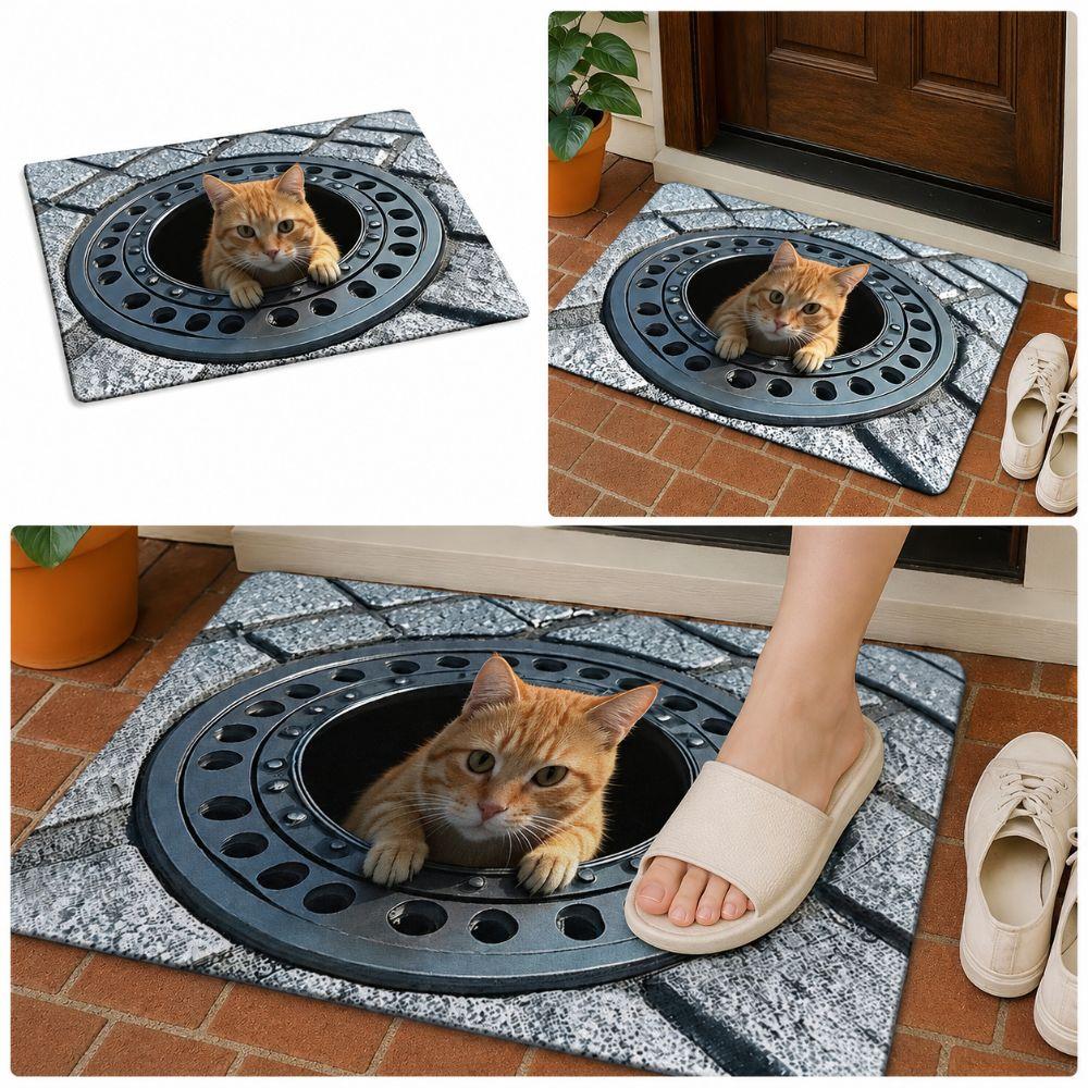 Water-absorbing Optical Illusion Doormat Non-slip Bedroom Door Rug Bathroom Carpet  Home Decor