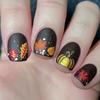 Short Square Press on False Nails Maple Leaf Pumpkin Nail Art Decoration Thanksgiving Day Manicure for Women and Girls