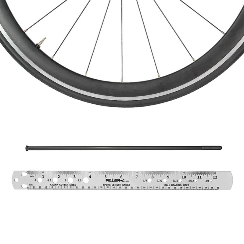Spoke Measuring Ruler Double-Sided Spoke Length Measuring Ruler Multi-Function Steel Ruler Gauge Tool for Mountain Bike