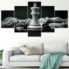 5-delat Schacktema Canvasväggkonstset Svartvita Vintageposters Heminredningstillbehör