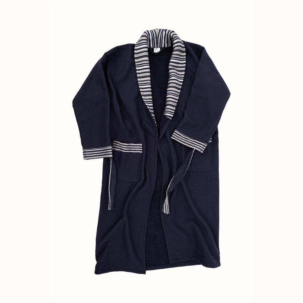 Limira Set of 2 Face and Hooded Towel, Navy Blue, Cotton 1 Bathrobe & 1 Towel, Soft Cotton Towel, Hooded Towel