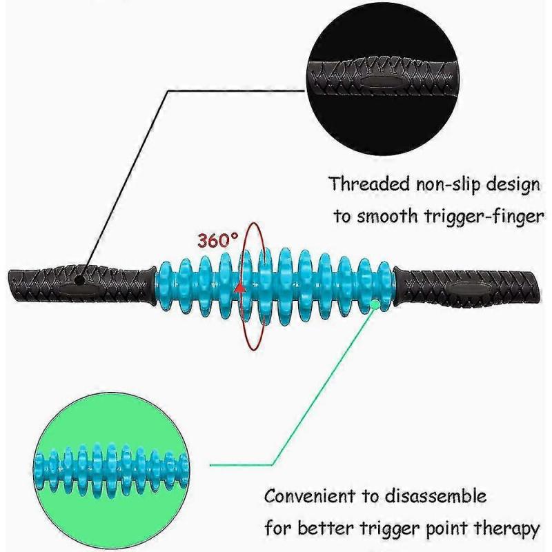 Masażer w rolce, Masażer cellulitu, Wałek do terapii mięśni na plecy, powięź, nogi, stopy, szyję Czarny(niebieski)