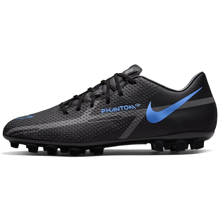 Nike Phantom GT 2 Academy Round Toe Lace-Up AG (Rubber Short Studs) Non-Slip Durable Soccer Shoes Unisex Soccer Shoes Black Blue DC0798-004