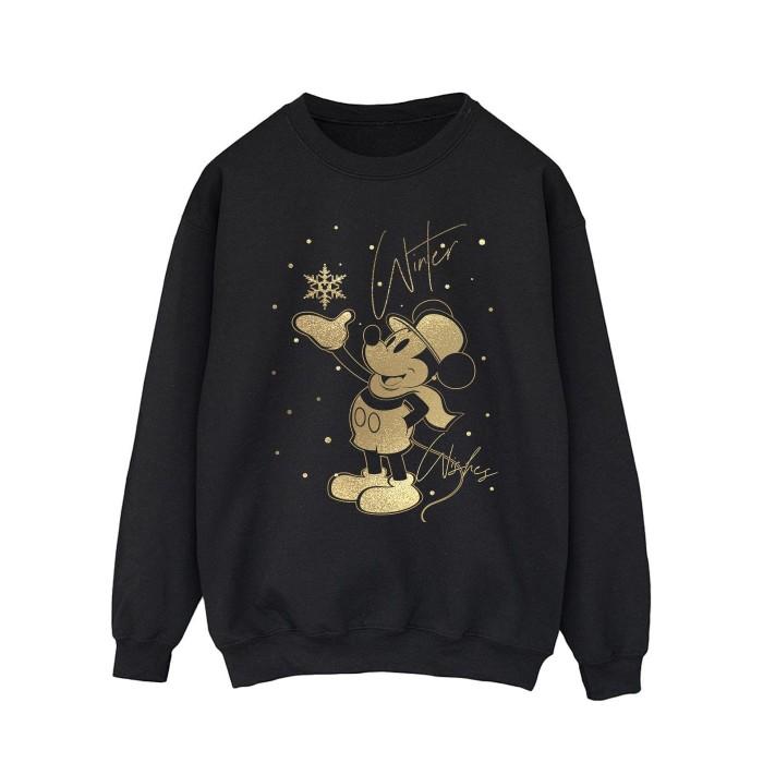 Disney Mens Winter Wishes Mickey Mouse Sweatshirt