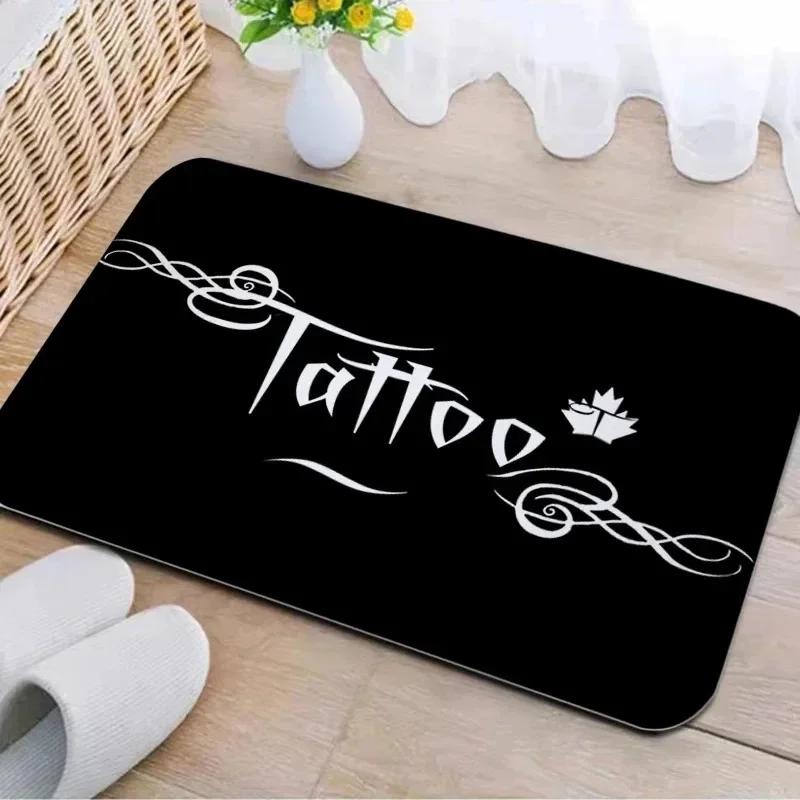Tattoo Shop Mat Indoor Welcome Doormat Washable Living Room Bedroom Floormat Accessories Rug Non-slip Porch Entrance Carpet