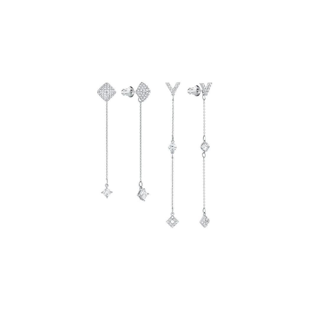 Swarovski Fashion Versatile Crystal Tassel Earring Set Women earrings Silver 5259285 Silver,F