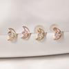 JEWNEL 14K Moon-shaped Cubic Piercing Earrings