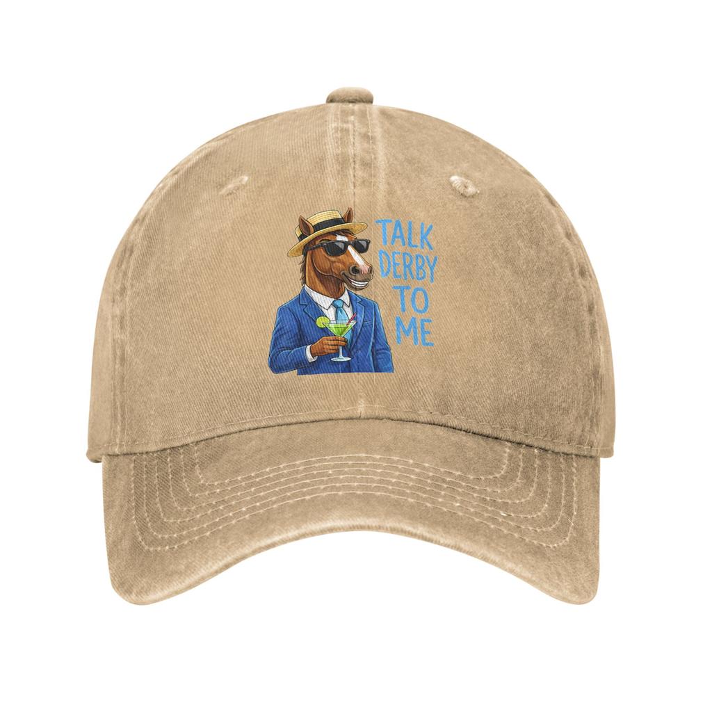 Soft Talk Derby to Me Horse Racing Baseball Caps Unstructured Unisex Women Funny Distressed Washed Snapback Cap Adjustable Fit Hats