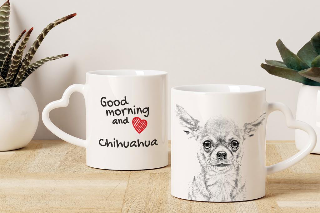 Chihuahua Short-haired, Chihuahua Smooth - Cup with a Dog, Adorable Cup with a Heart-shaped Handle, Universal Gift from the Art-Dog Brand