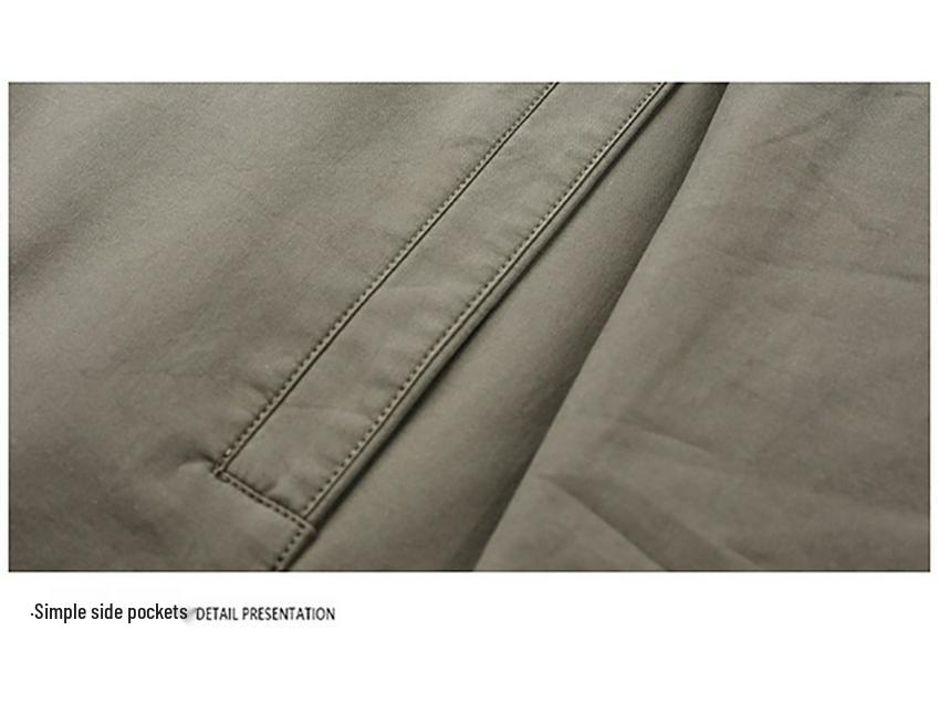 100% Cotton Men's Fashion Lapel Jacket - Perfect for Spring/Autumn Business Wear for Middle-Aged Leaders