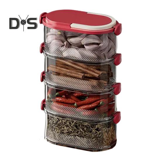Spice Storage Box Seasoning Jar Food Grade BPA Free Large Capacity Transparent Stackable Sealed Spice Organizer