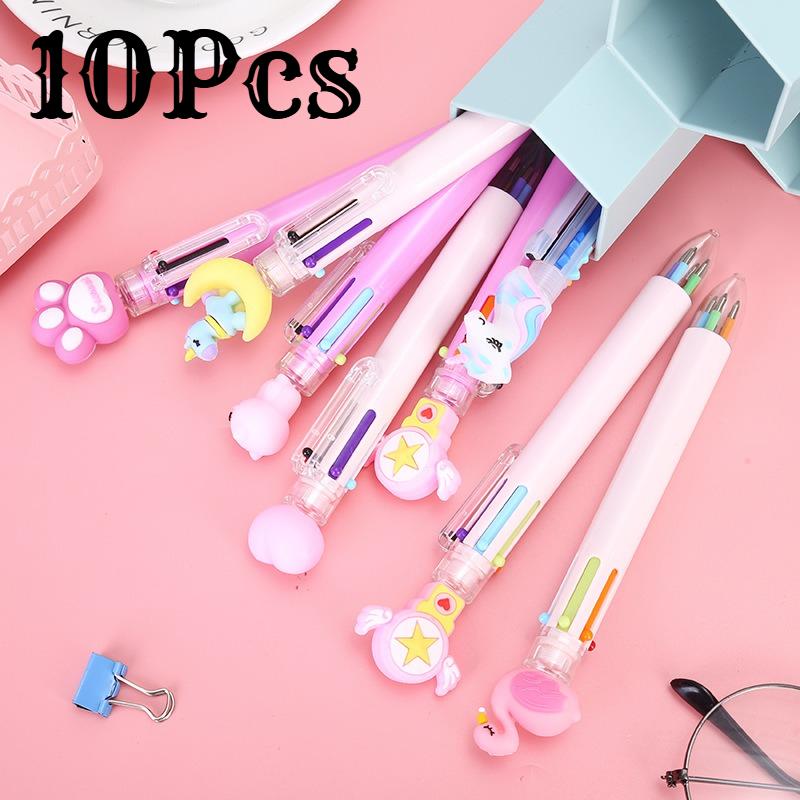 

1Pc Cartoon Unicorn 6 Colors Ballpoint Pens Cute Unicorn Pony Pig Multicolor Pens Office School Stationery Supplies Multicolor Ballpoint Pen Multifu Random style1Pc