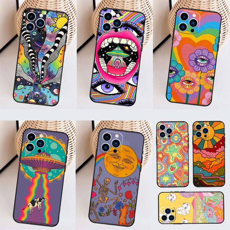 Cute Indie Hippie Case For Samsung Galaxy S26 S25 S24 S20 S21 S22 S23 Ultra S10 Plus S25 FE Back Cover Shell