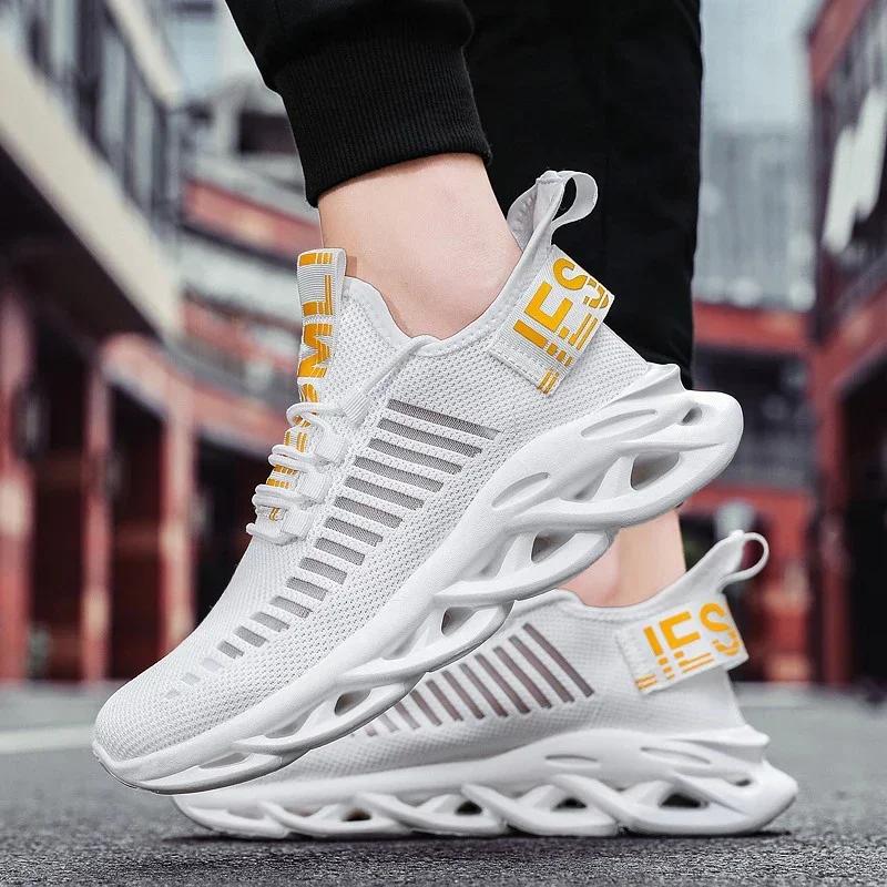Mens Shoes Comfortable Sneakers Men Breathable Running Shoes Mesh Tenis Sport Shoes Size 46 Walking White Sneakers Men