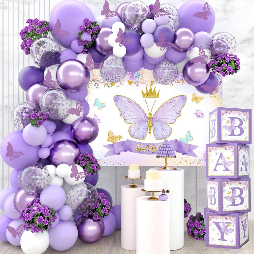 151PCS Purple Latex Balloon Set Suitable for Birthday Parties, Weddings, Valentine's Day Party Decoration