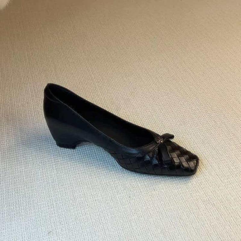 Scarpe da Donna Comode a Tacco Basso, Slip-On con Nodo Piatto, Intrecciate, Versatili, Punta Quadrata, Tacco Chunky, Scarpe da Pendolari Primavera Autunno