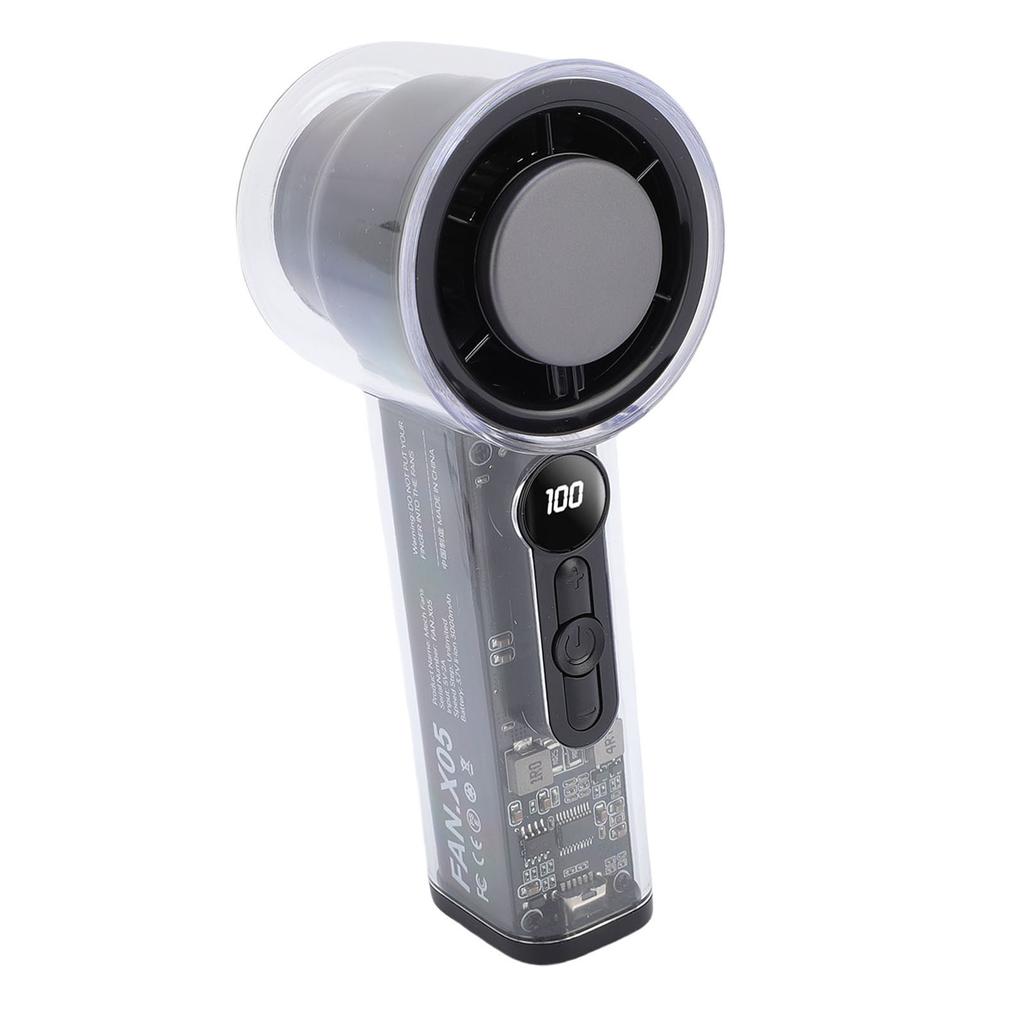 Portable Handheld   Fan Stepless Adjustment Digital Display Silent Small   Cooling Fan for Travel Beach Camping Home