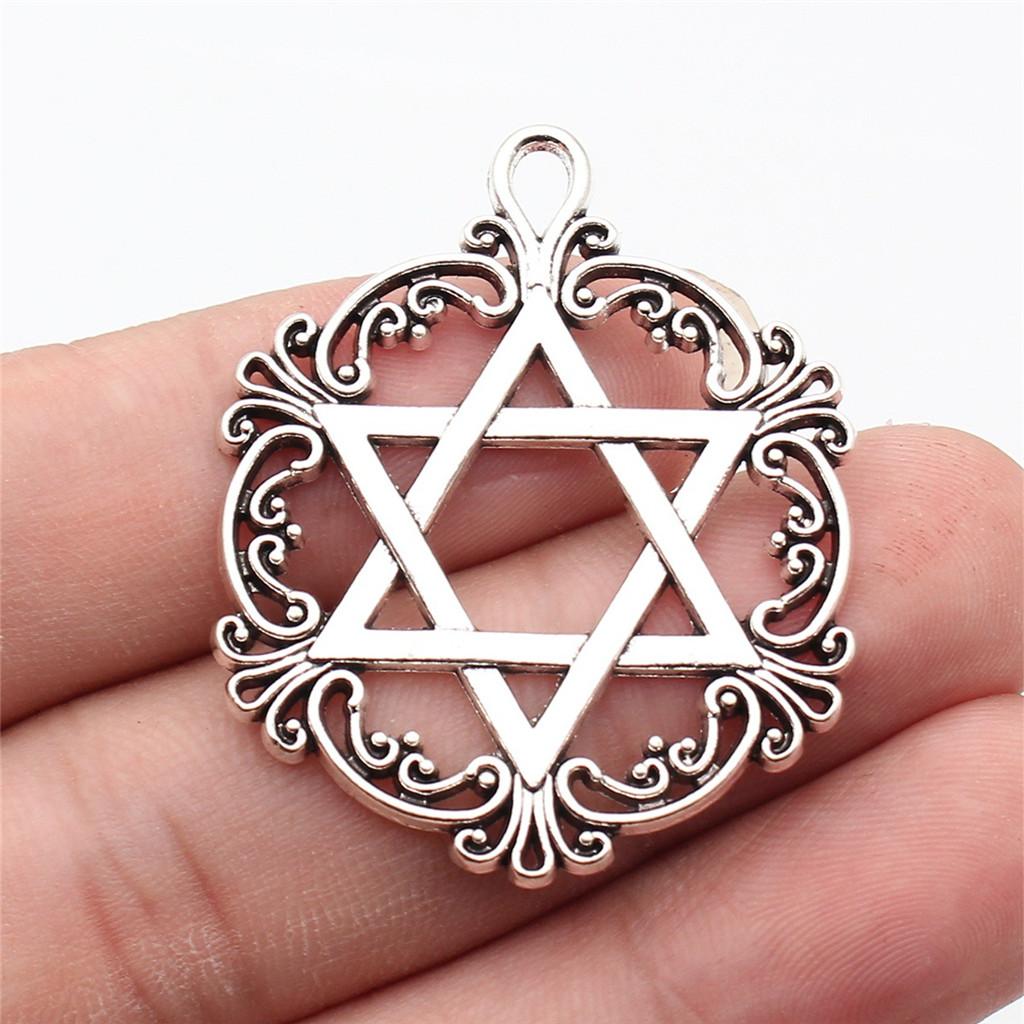 Hexagram Star of David Amulet Charm Antique Bronze Zinc Alloy Jewelry Making Supplies Craft Supplies Jewelry Charms