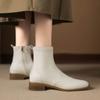 Krazing Pot Microfiber Round Toe Thick Heels Chelsea Boots Size 42 Zip Beauty Lady Women Stretch Ankle Boots