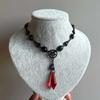 Vampire Crystal Choker, Gothic jewelry, witchcraft accessories, blood droplets, Pentagram, paganism, mystery, necklace For Women