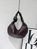 Handmade Woven Croissant Bag - Knotted Single Shoulder Underarm Tote