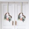 Realistic Floral Wreath Wall Hanging Rattan Ring Home Decor for Bedroom Living Room Indoor Outdoor Event Decoration