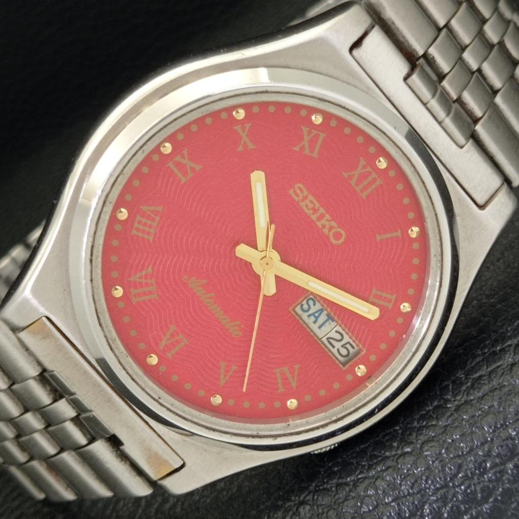 

Б/у оригинальные старинные автоматические мужские часы SEIKO из Японии с красным циферблатом a433313-2 R115-a433313