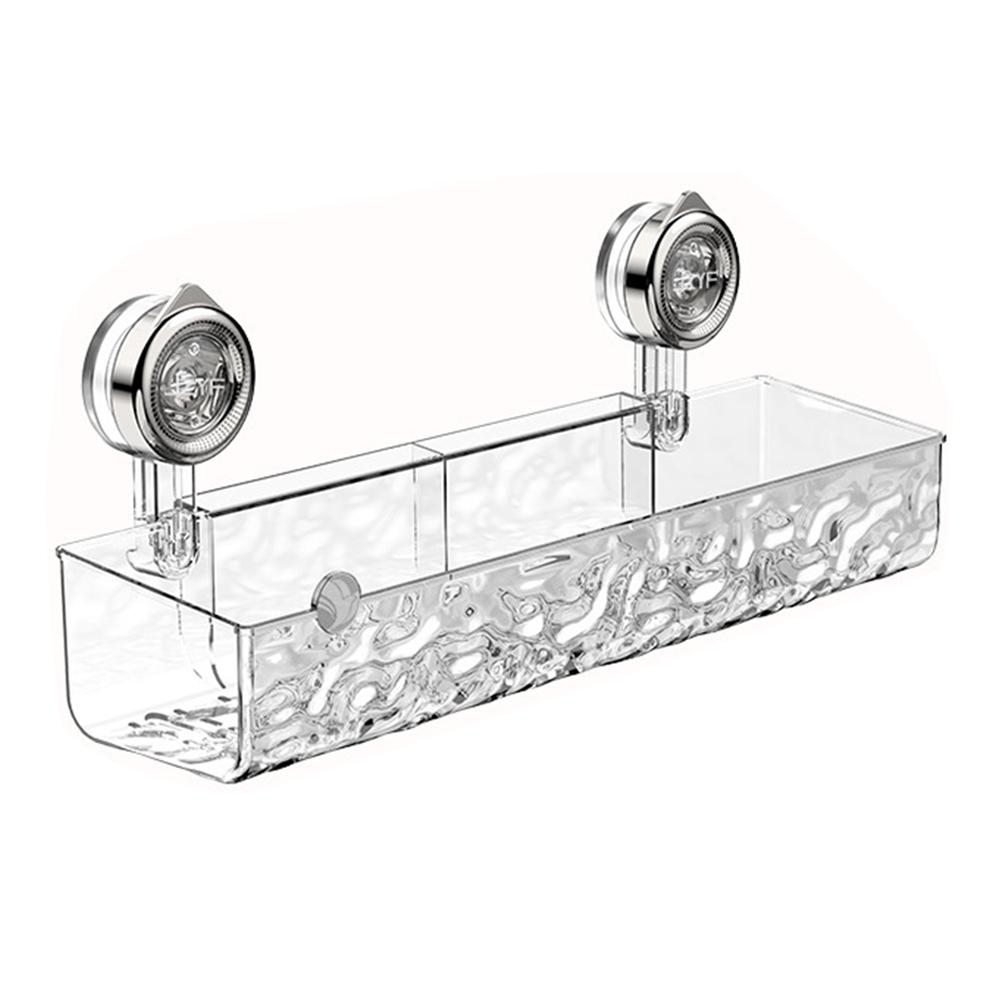 Glacier Pattern Transparent Storage Holder Punch-Free Strong Sucker Rack Suction Cup Storage Basket for Makeup Organizer Rack