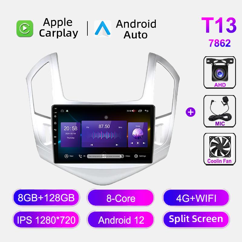 Carplay Android Auto Car Radio For Chevrolet Cruze 2012-2015 Multimedia Video Player GPS Navigation BT 2 Din Stereo Head Unit