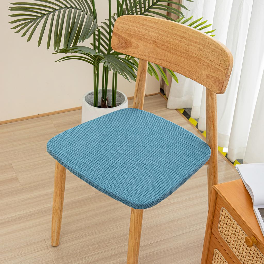 Stretch Jacquard Chair Seat Covers Solid Removable Washable Anti-Dust Dining Room Chair Seat Cushion Slipcovers