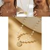Elegant Modern And Geometric Alloy Pendant Necklace For Women With Gold Finish Electroplated
