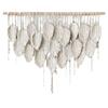 Boho Home Decoration, Macrame Tapestry Macrame Leaf Feather Wall Hanging Decor for Living Room Bedroom, Boho Wall Art Home Decor
