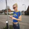 European and American Printed Women's Solid Color Short Top Slim Fitting T-shirt for Women
