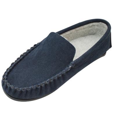 Mens Berber Fleece Lined Suede Loafers