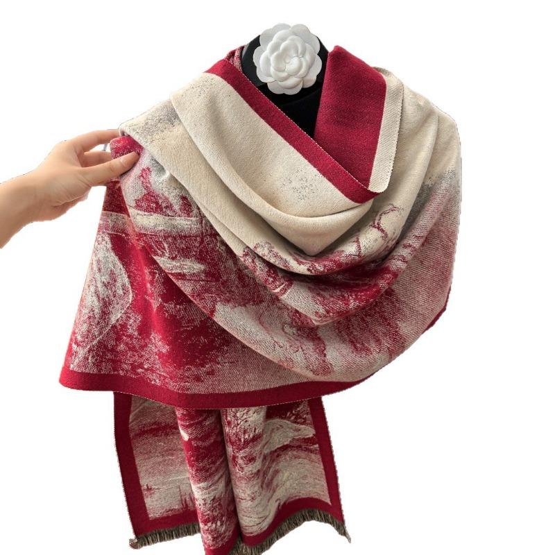 Autumn and winter retro scarf women's new temperament high sense imitation cashmere scarf versatile warm shawl