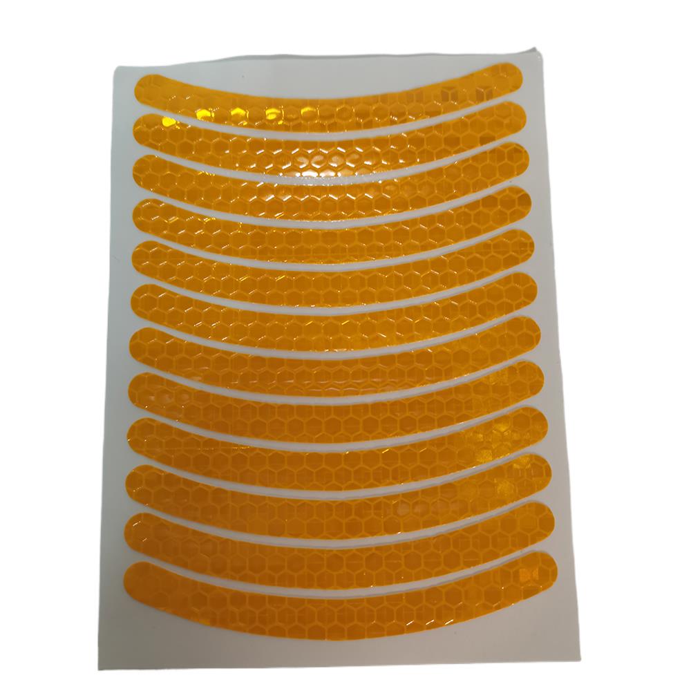 

12 шт./компл. светоотражающие наклейки на автомобильные колеса, ночные отражатели, клейкие защитные украшения, водонепроницаемые ленты для велосипедного шлема жёлтый