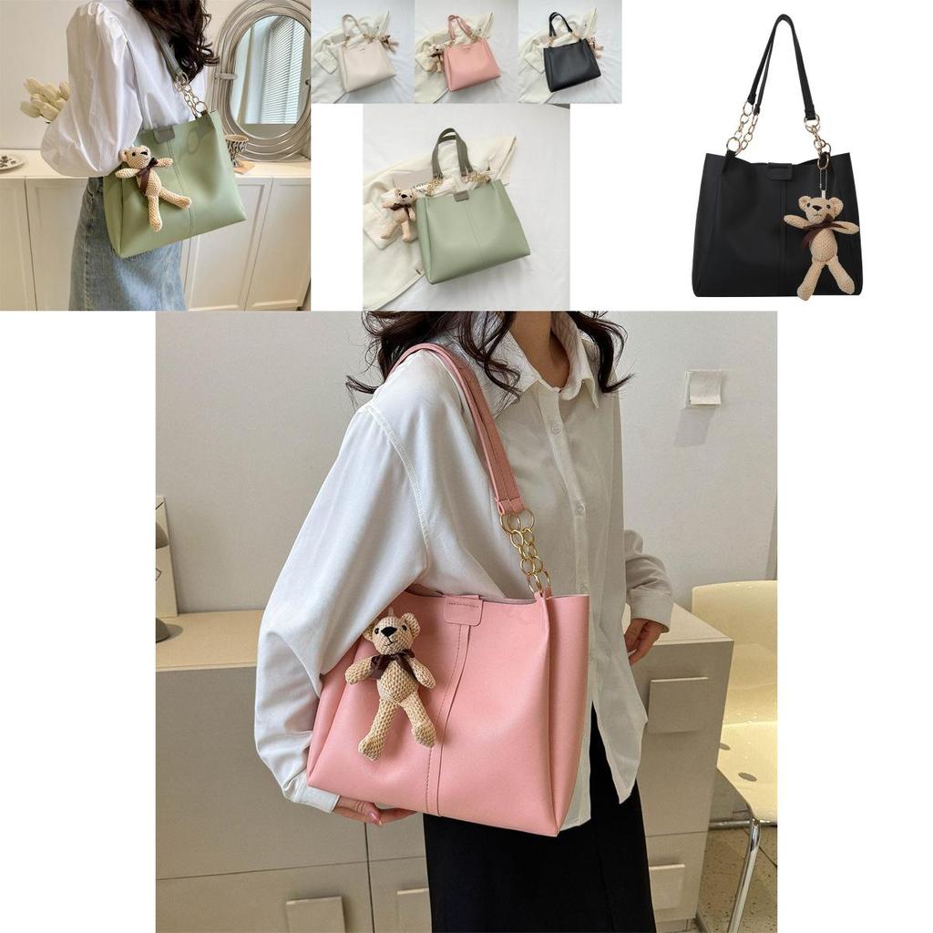 Stylish Large Capacity Tote Bag For Women In Fashionable Black White Pink Colors Ideal For College And Daily Use