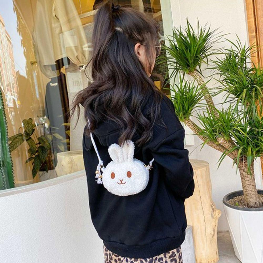 Kids Purses New Year Gift Plush Handbag Rabbit Shoulder Bag Messenger Bag Crossbody Bag Coins Bag