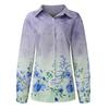 Women's Fashion Casual Printed Button Lapel Long Sleeved Shirt Top Blouse