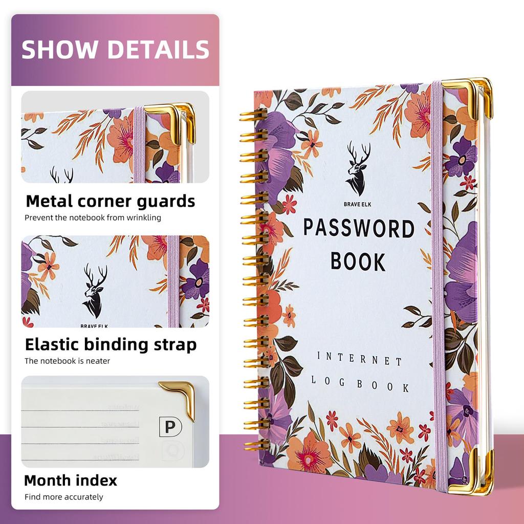 Exclusive B6 Password & Address Spiral Notebook with Tabs