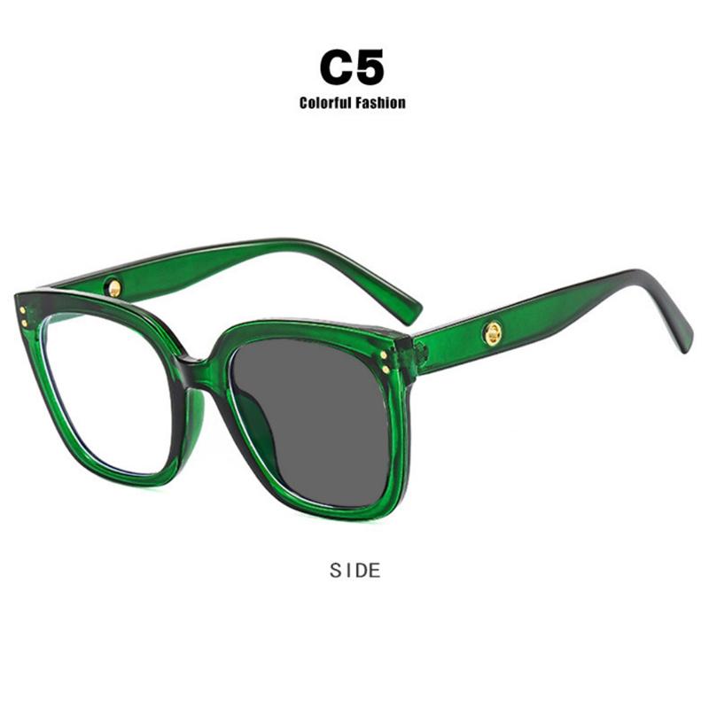 New Brand Fashion Oversize Square Glasses Women Frame Photochromic Anti Blue Light Computer Reading Eyeglass