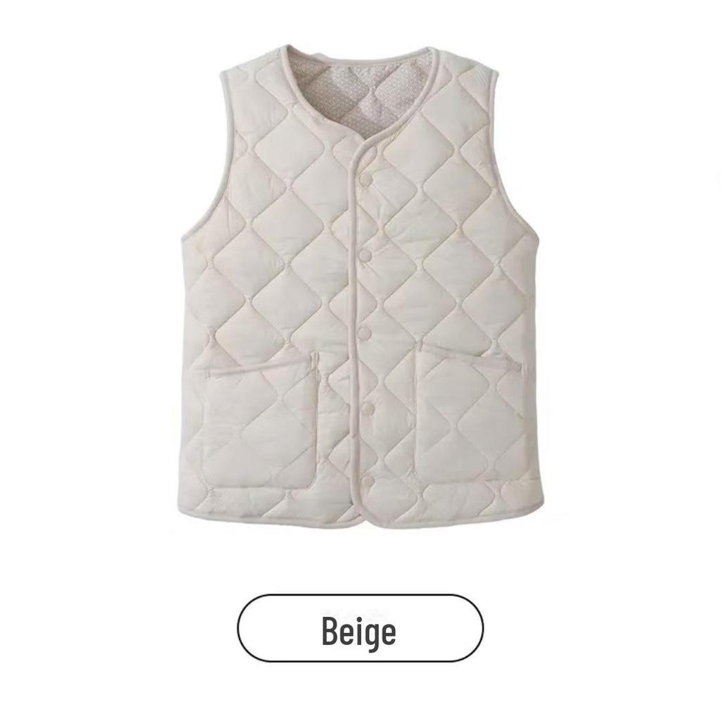 Unisexowa nadmuchiwana kamizelka z aksamitu: 100% Wełna Owcza, Lekka, Ciepła, Odzież Codzienna Jesień/Zima.